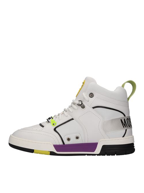 Eco-leather sneakers MOSCHINO COUTURE | MB15133G0GGY300ABIANCO-VIOLA-VERDE